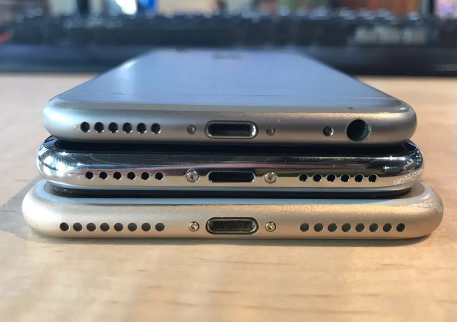 Nguyên mẫu iPhone 8 bên cạnh iPhone 6s và iPhone 7 Plus