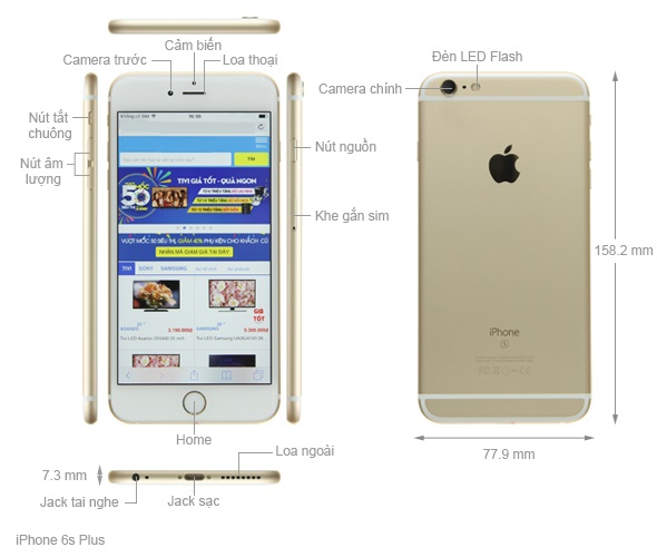 cấu hình iphone 6s plus đà nẵng , trung tâm bảo hành apple 