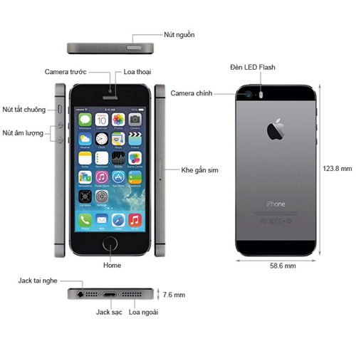 cấu hình Apple iphone 5s , trung tâm apple tại đà nẵng 